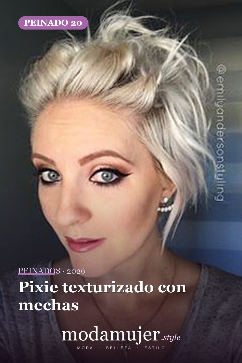 Pixie texturizado con mechas — 20 peinados lindos y fáciles para cabello corto
