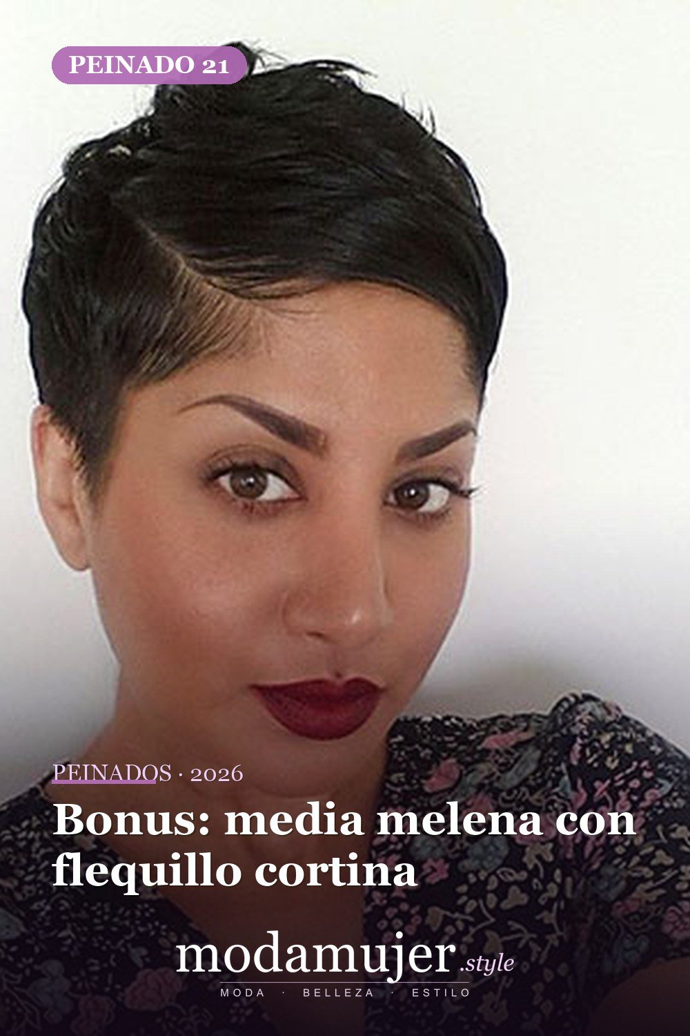 Bonus: media melena con flequillo cortina — 20 peinados lindos y fáciles para cabello corto