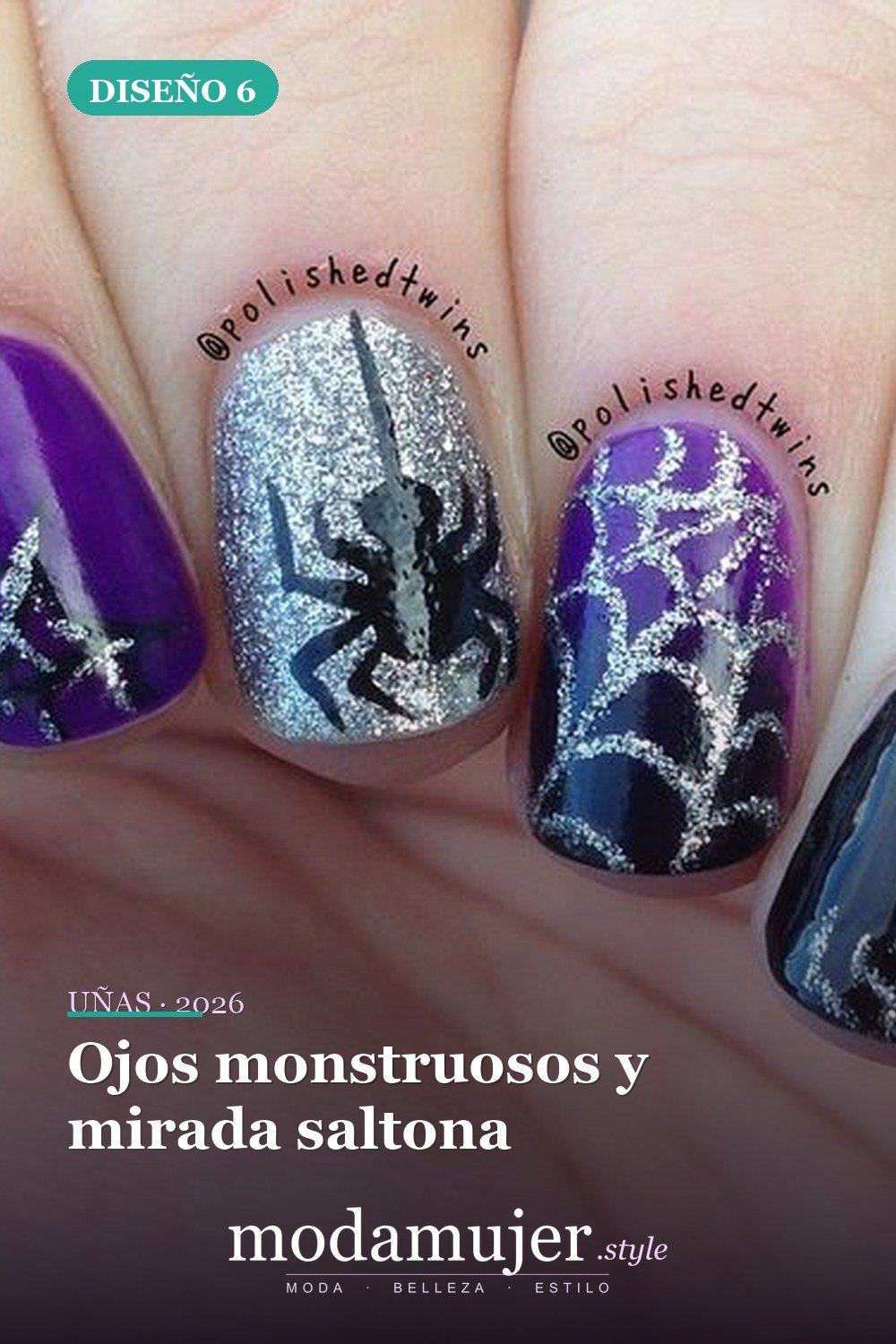 Ojos monstruosos y mirada saltona — 20 tips de arte de uñas de Halloween fáciles y geniales
