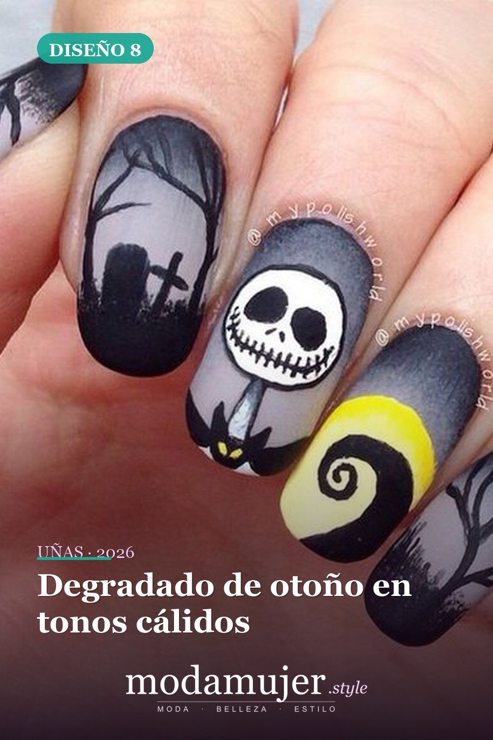 Degradado de otoño en tonos cálidos — 20 tips de arte de uñas de Halloween fáciles y geniales