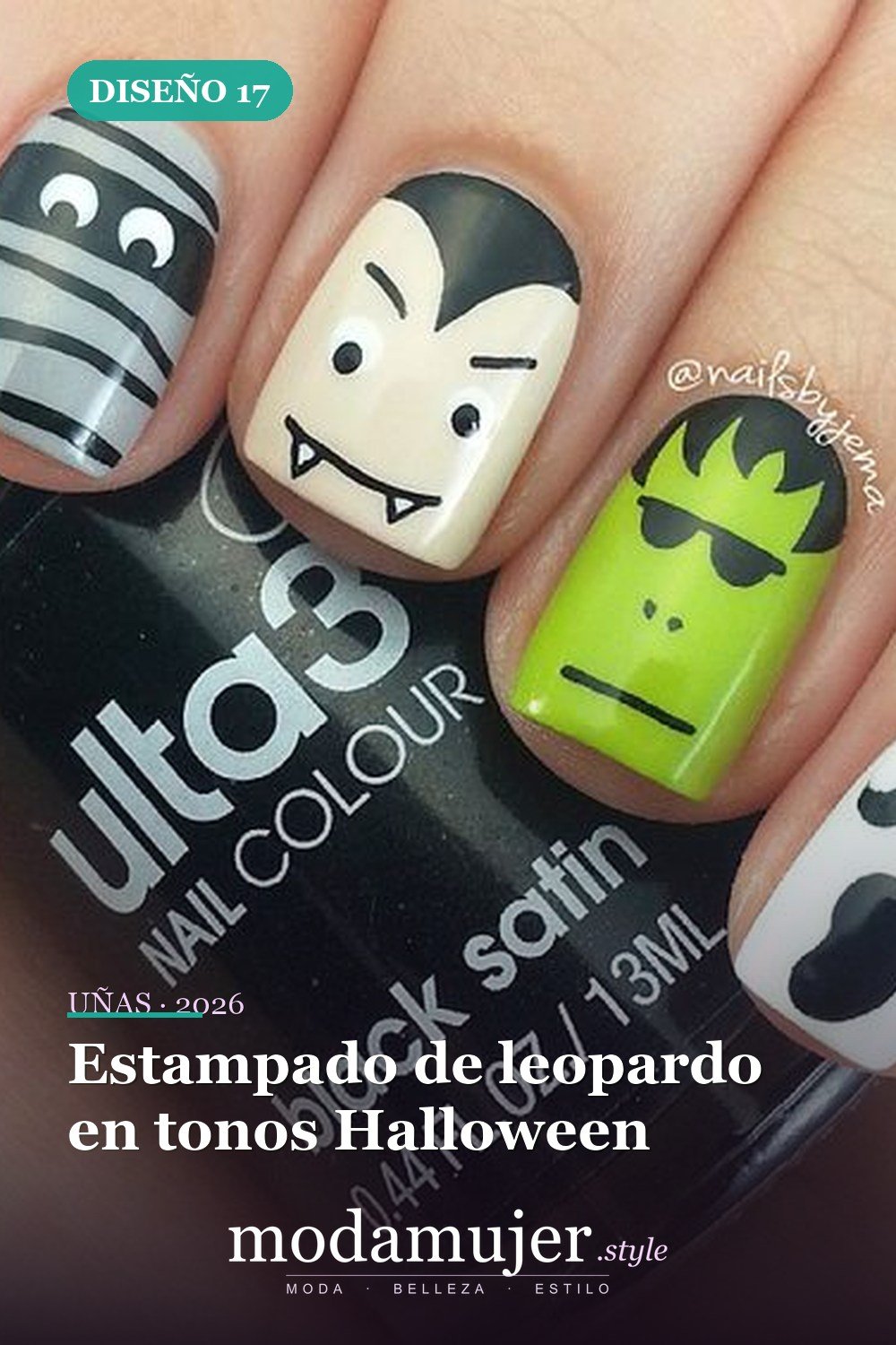 Estampado de leopardo en tonos Halloween — 20 tips de arte de uñas de Halloween fáciles y geniales