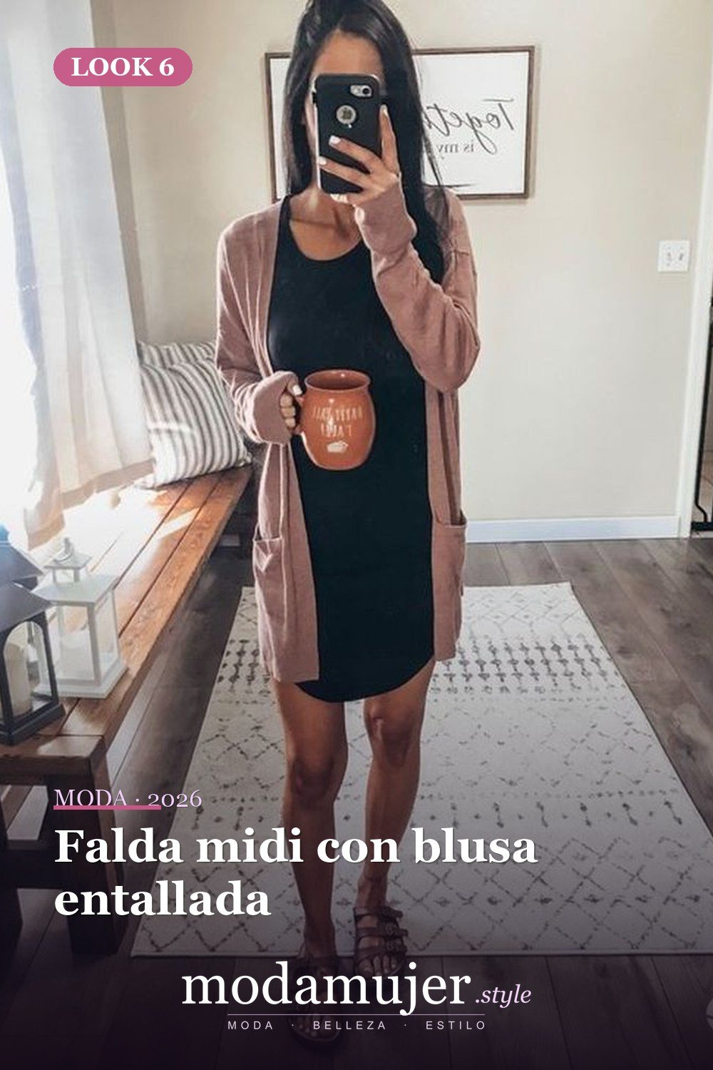Falda midi con blusa entallada — 21 conjuntos de moda de verano con encanto para mujeres