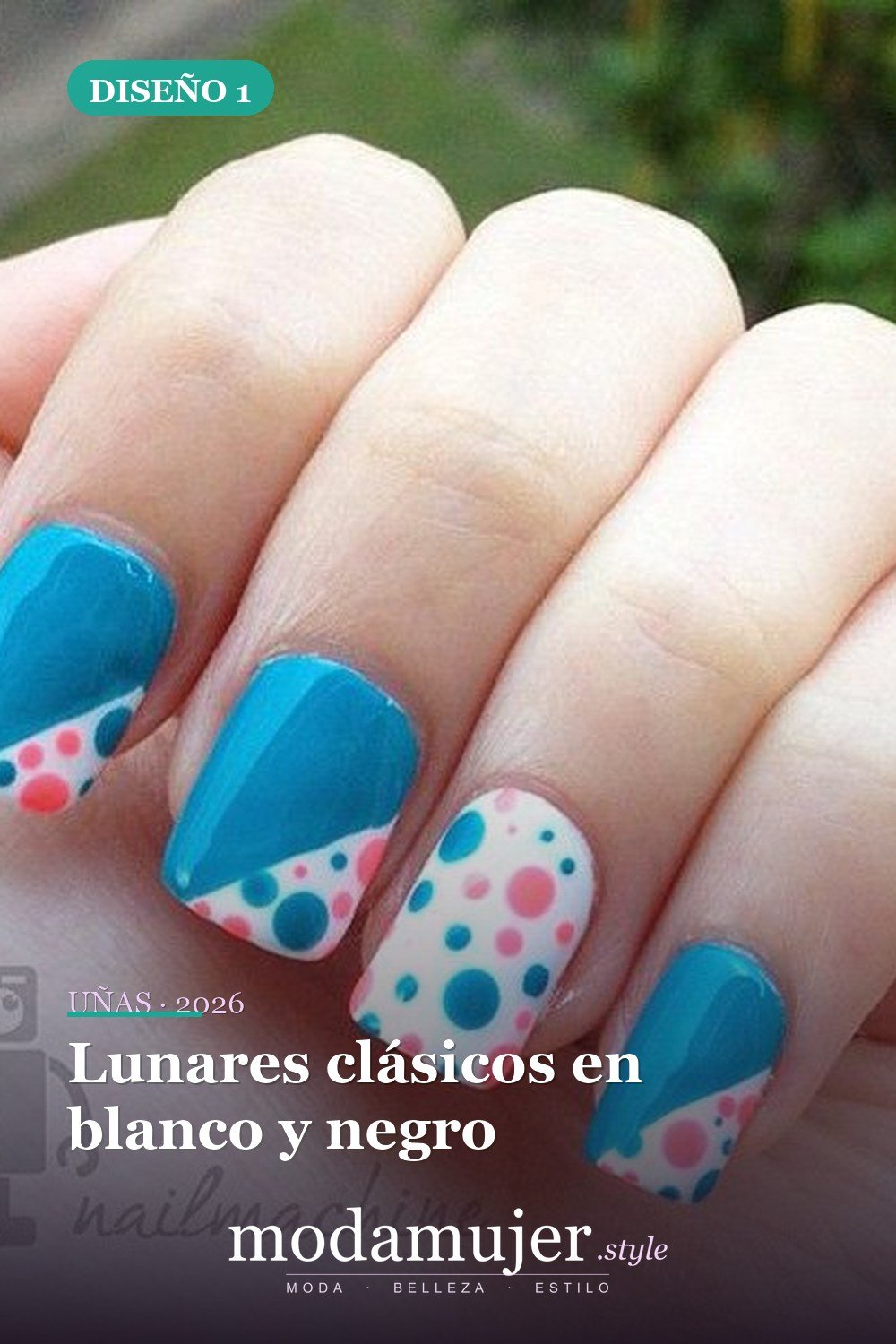 Lunares clásicos en blanco y negro — 22 hermosos diseños de uñas de lunares