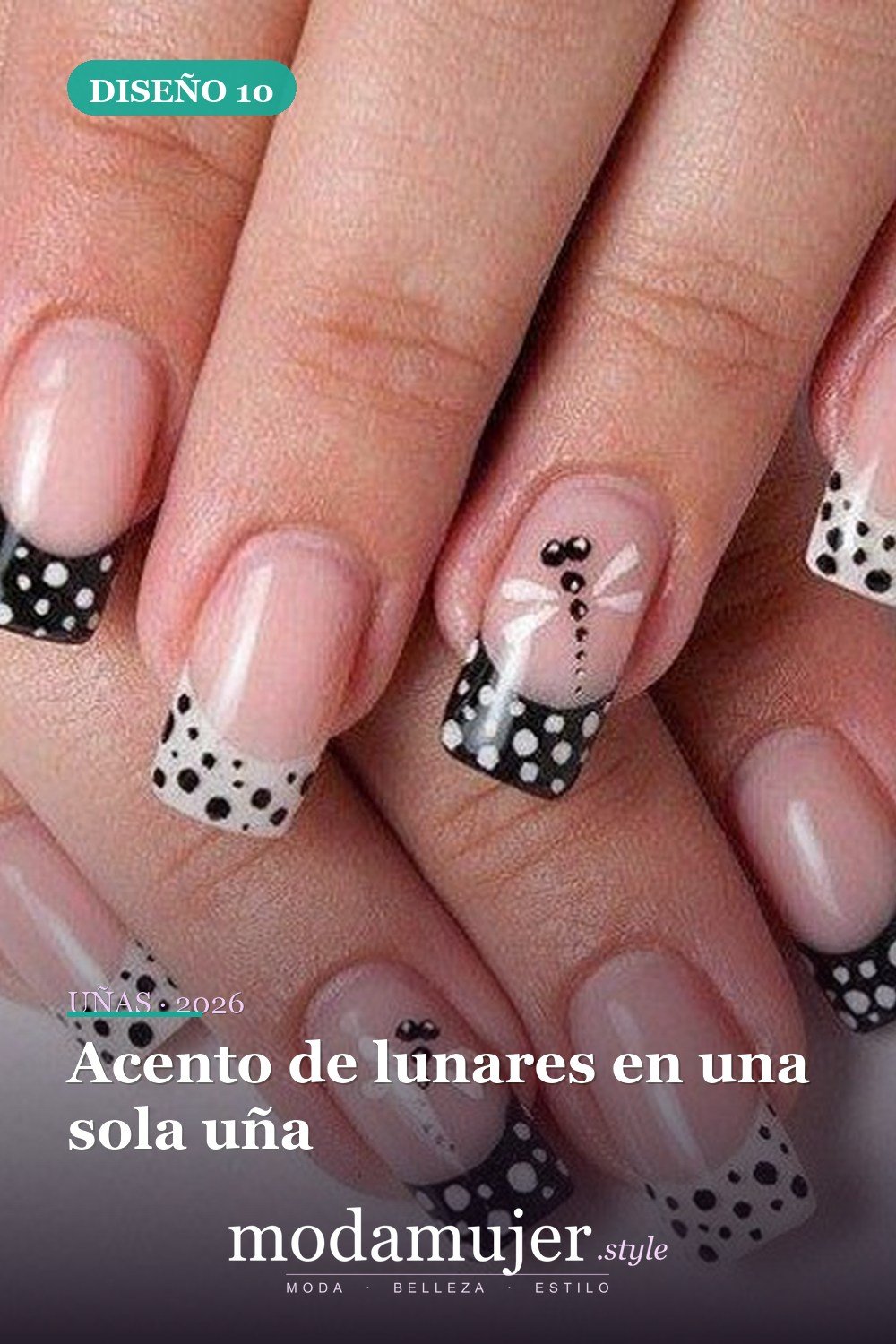 Acento de lunares en una sola uña — 22 hermosos diseños de uñas de lunares