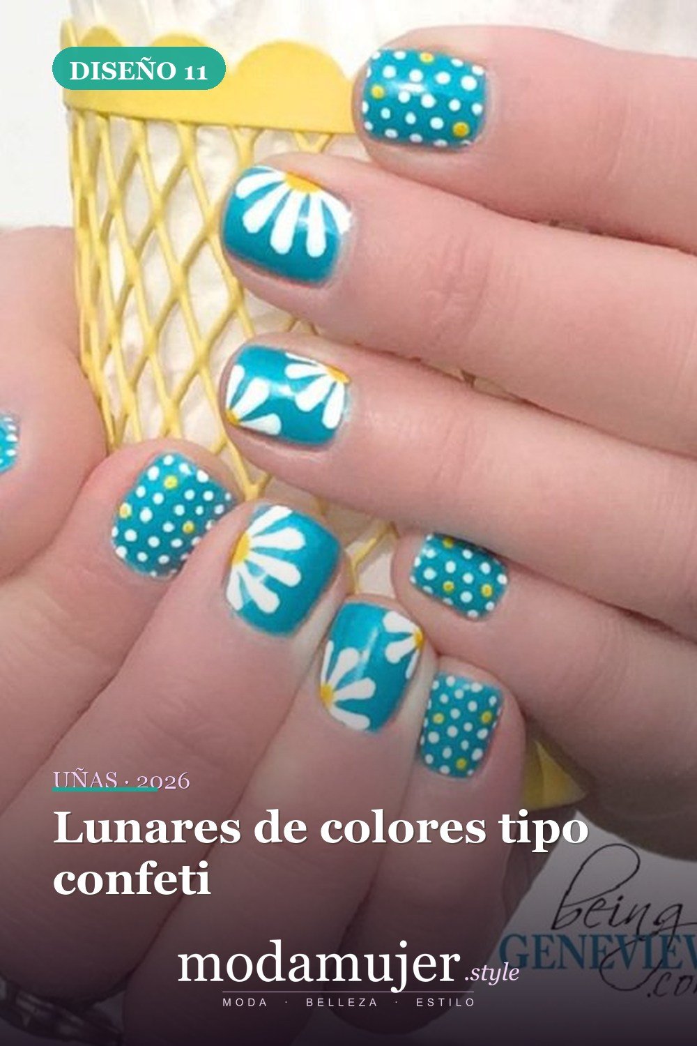 Lunares de colores tipo confeti — 22 hermosos diseños de uñas de lunares