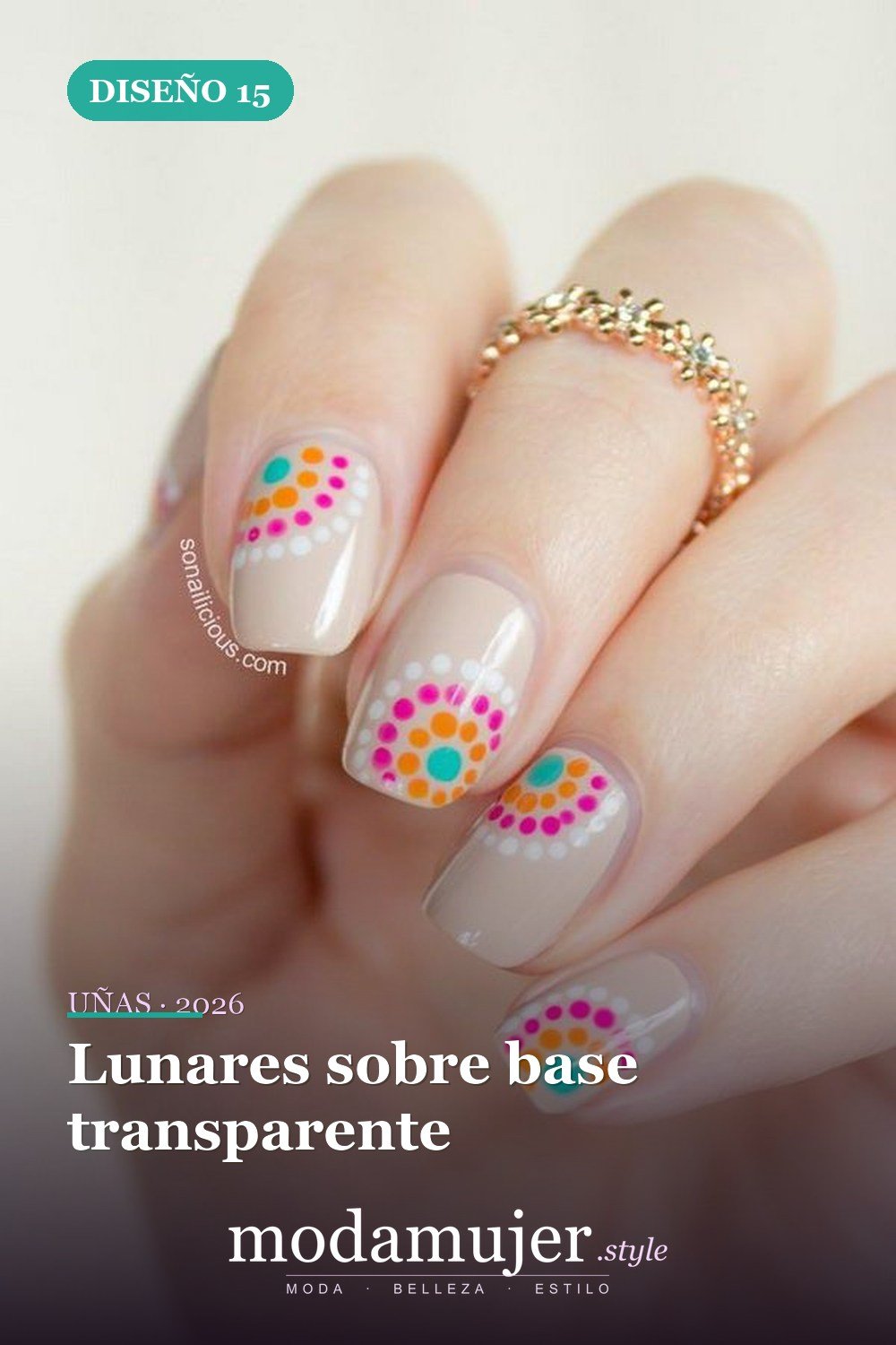 Lunares sobre base transparente — 22 hermosos diseños de uñas de lunares