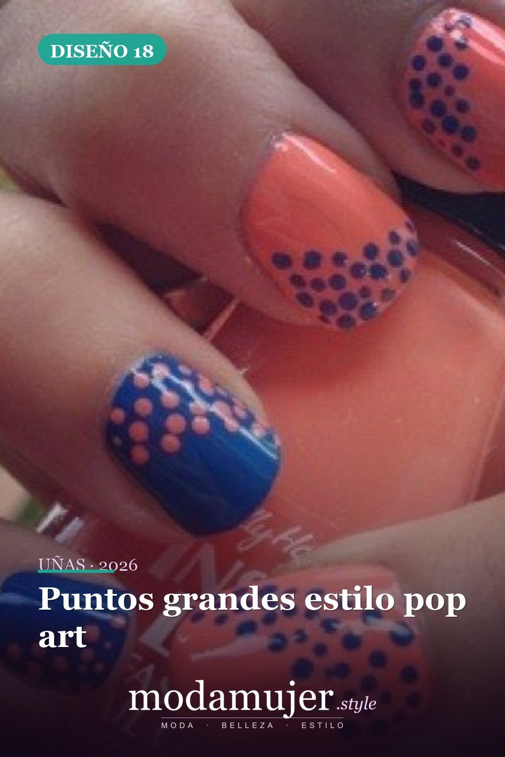 Puntos grandes estilo pop art — 22 hermosos diseños de uñas de lunares