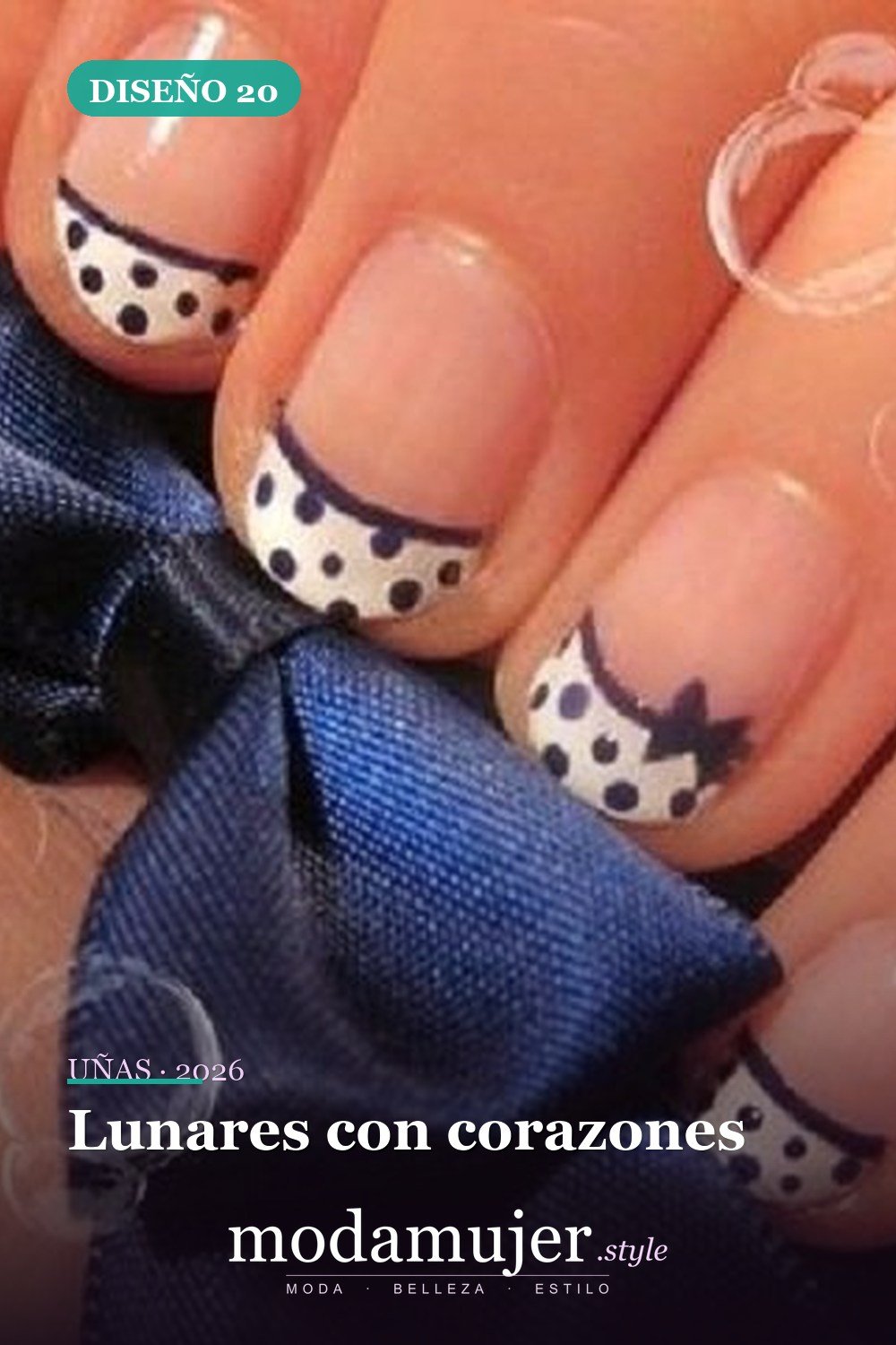 Lunares con corazones — 22 hermosos diseños de uñas de lunares