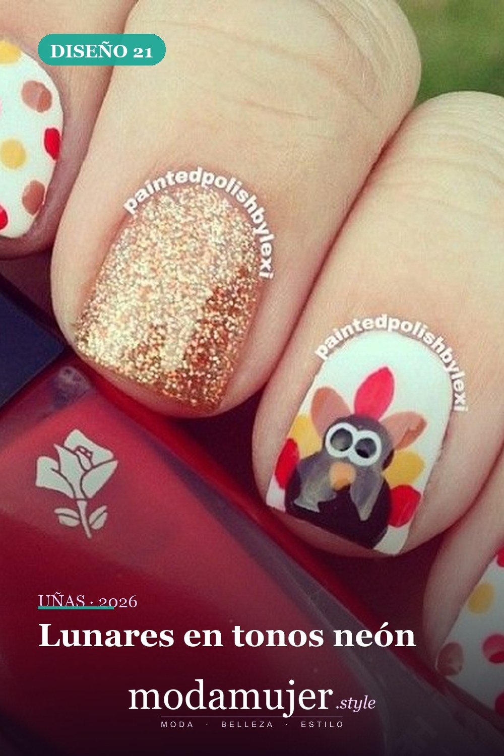 Lunares en tonos neón — 22 hermosos diseños de uñas de lunares