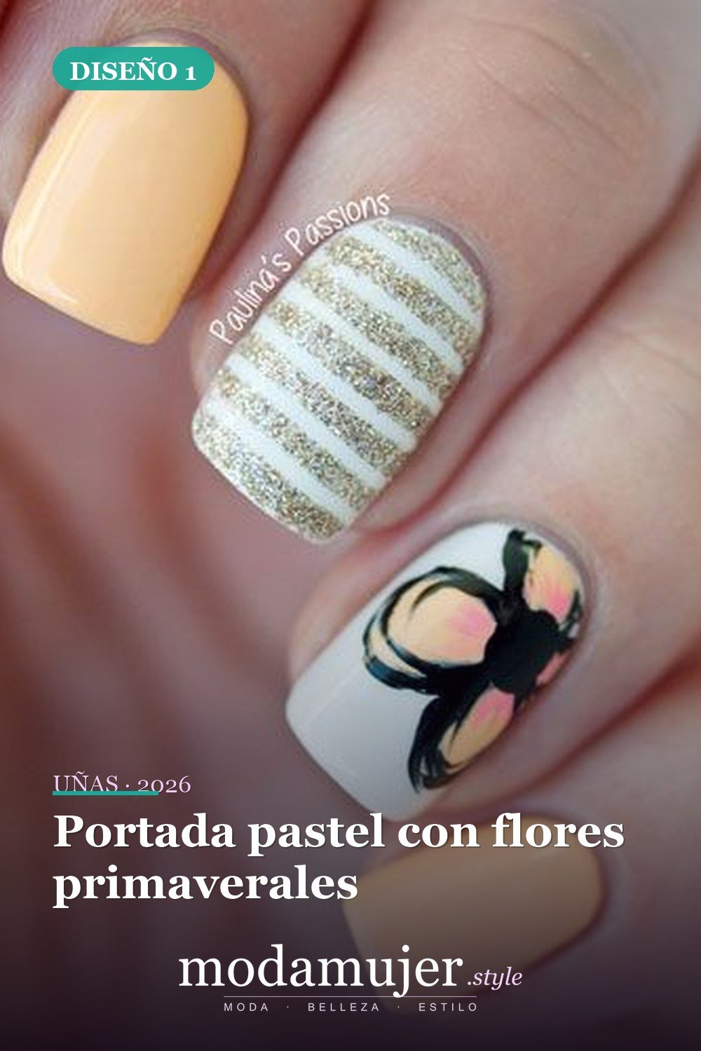 Portada pastel con flores primaverales — 23 tips y diseños de uñas primaverales para niñas