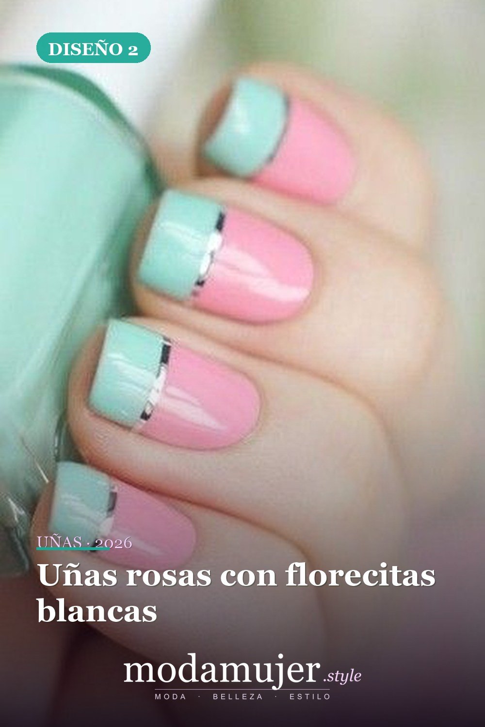 Uñas rosas con florecitas blancas — 23 tips y diseños de uñas primaverales para niñas
