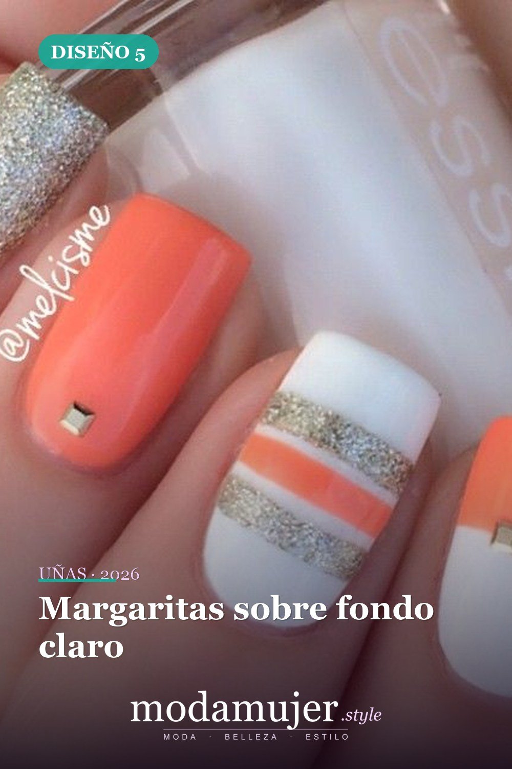 Margaritas sobre fondo claro — 23 tips y diseños de uñas primaverales para niñas