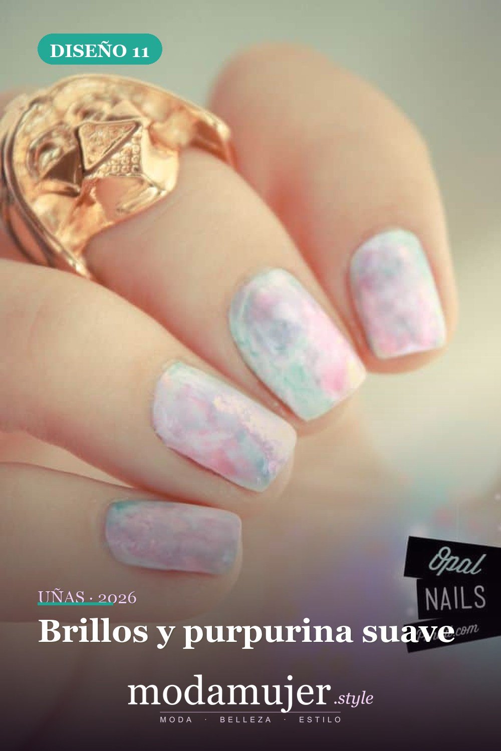 Brillos y purpurina suave — 23 tips y diseños de uñas primaverales para niñas