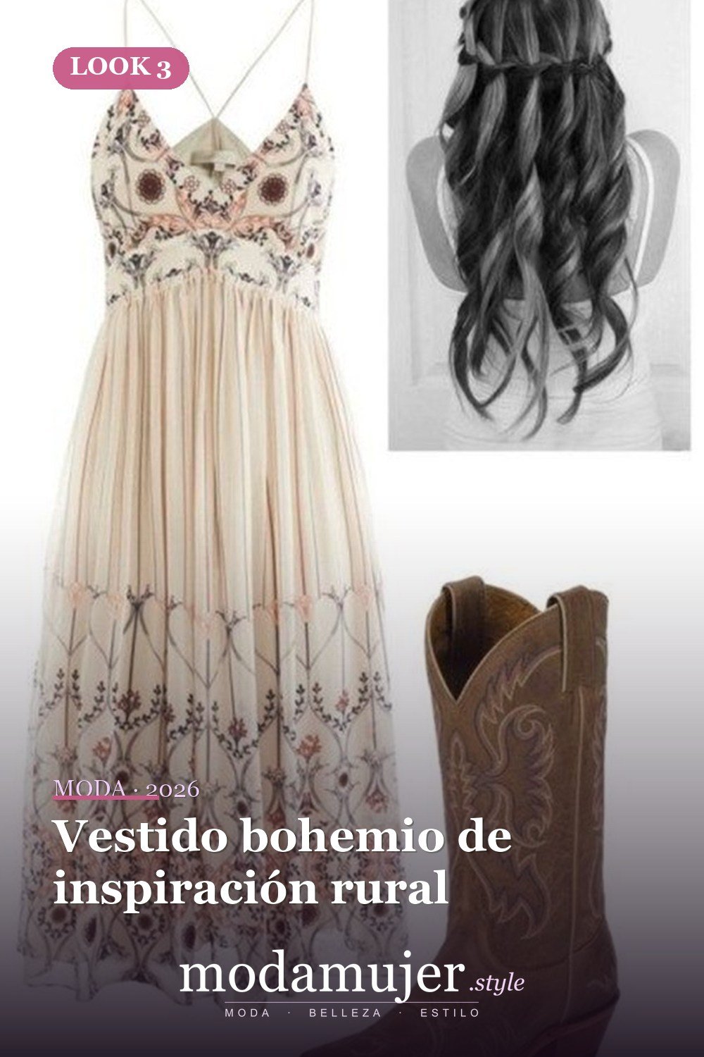 Vestido bohemio de inspiración rural — 23 vestidos campestres para destacar