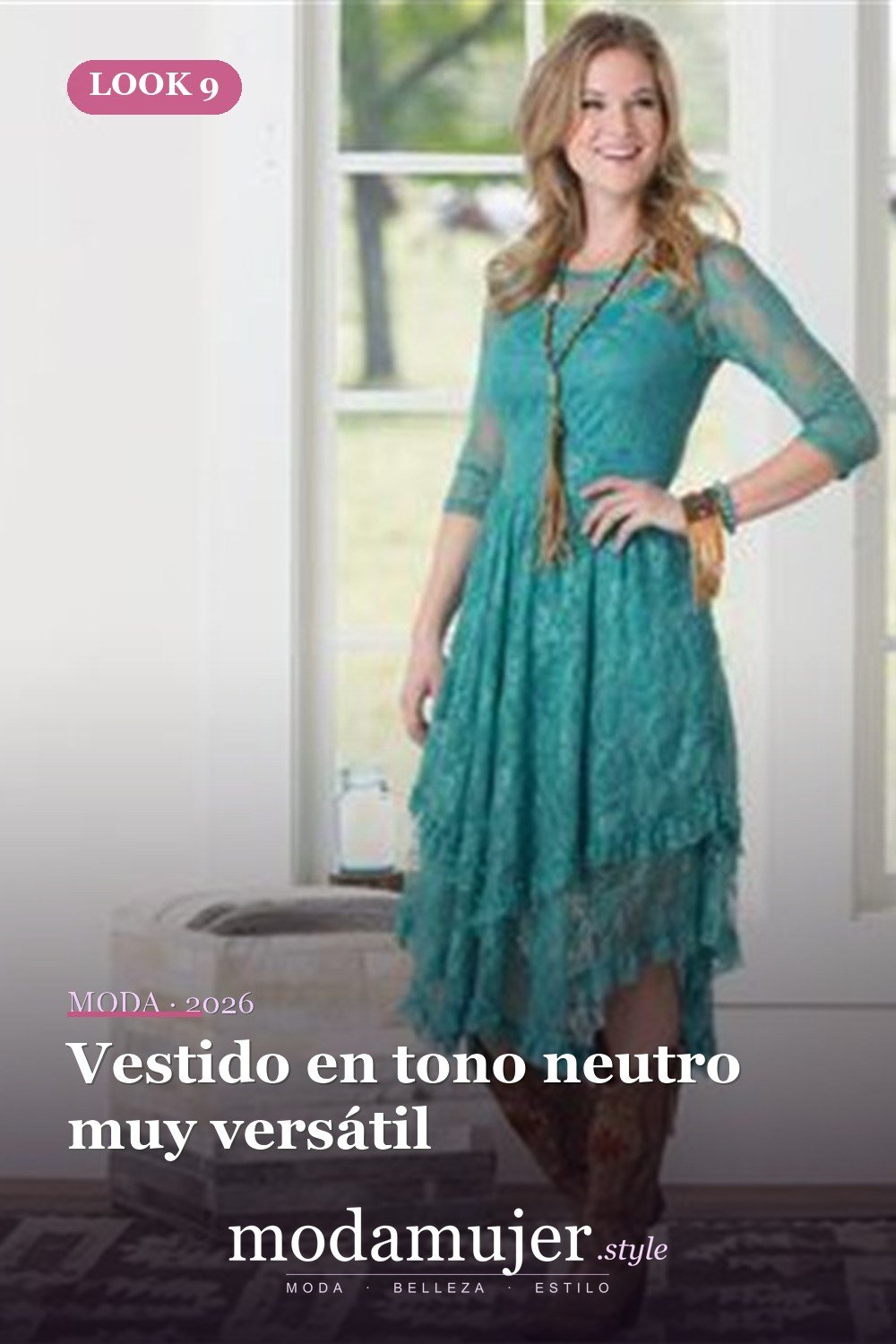 Vestido en tono neutro muy versátil — 23 vestidos campestres para destacar