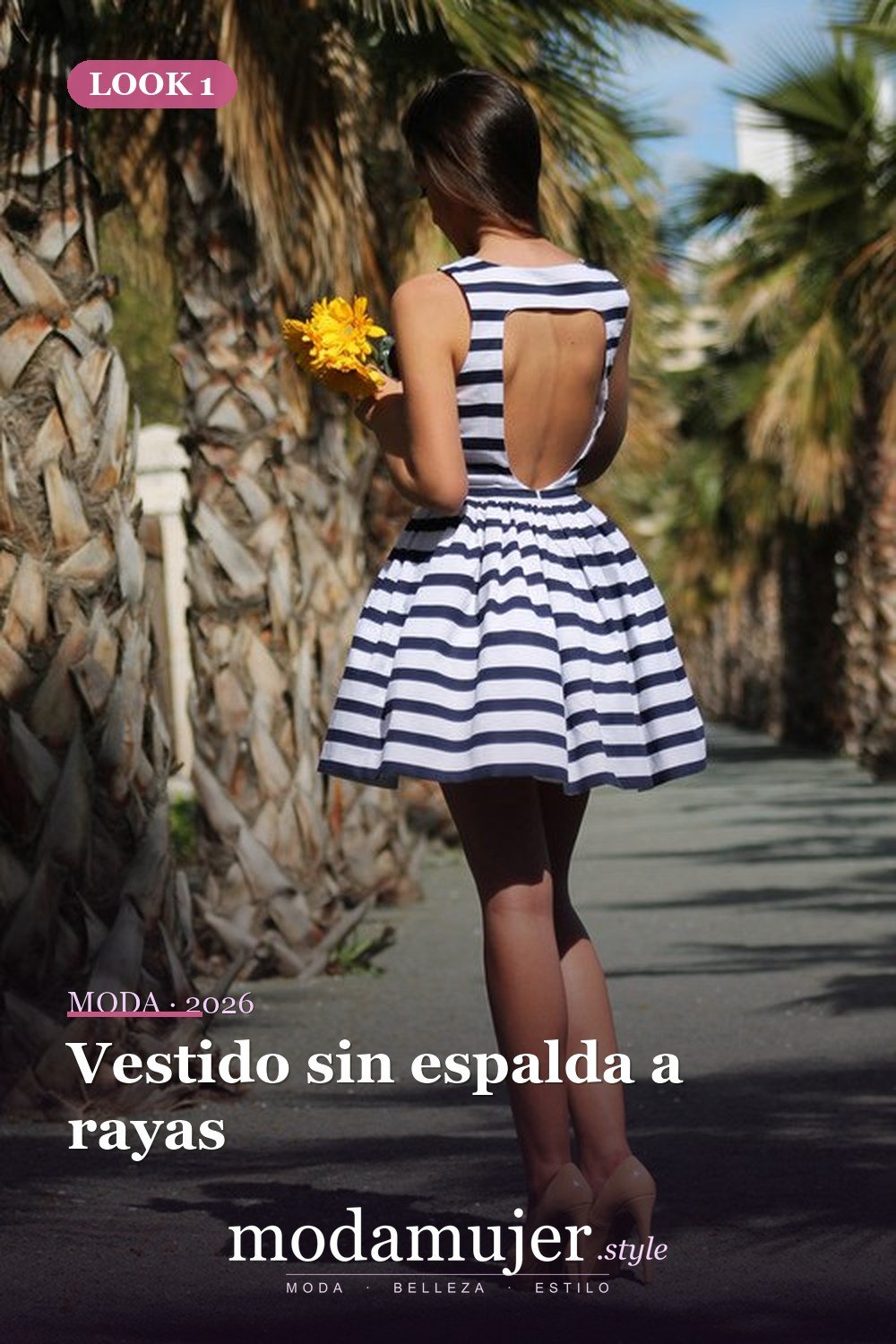 Vestido sin espalda a rayas — 23 vestidos sin espalda para un look bonito