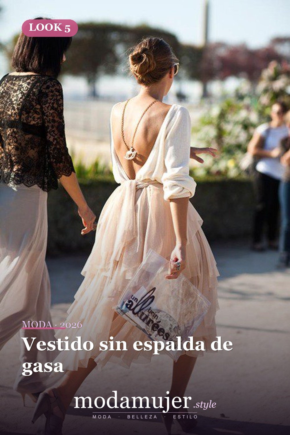 Vestido sin espalda de gasa — 23 vestidos sin espalda para un look bonito