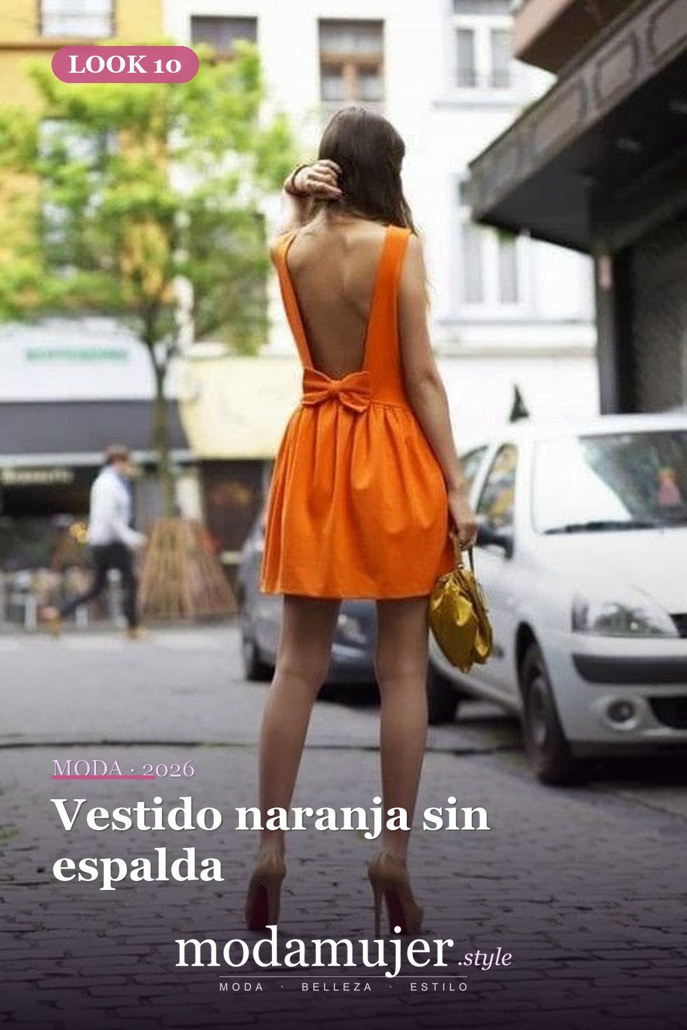 Vestido naranja sin espalda — 23 vestidos sin espalda para un look bonito
