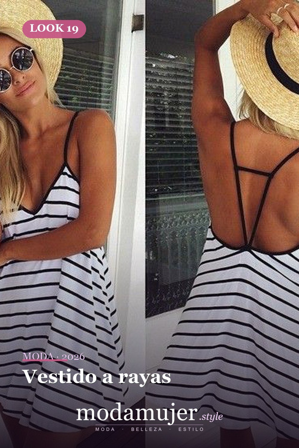 Vestido a rayas — 23 vestidos sin espalda para un look bonito