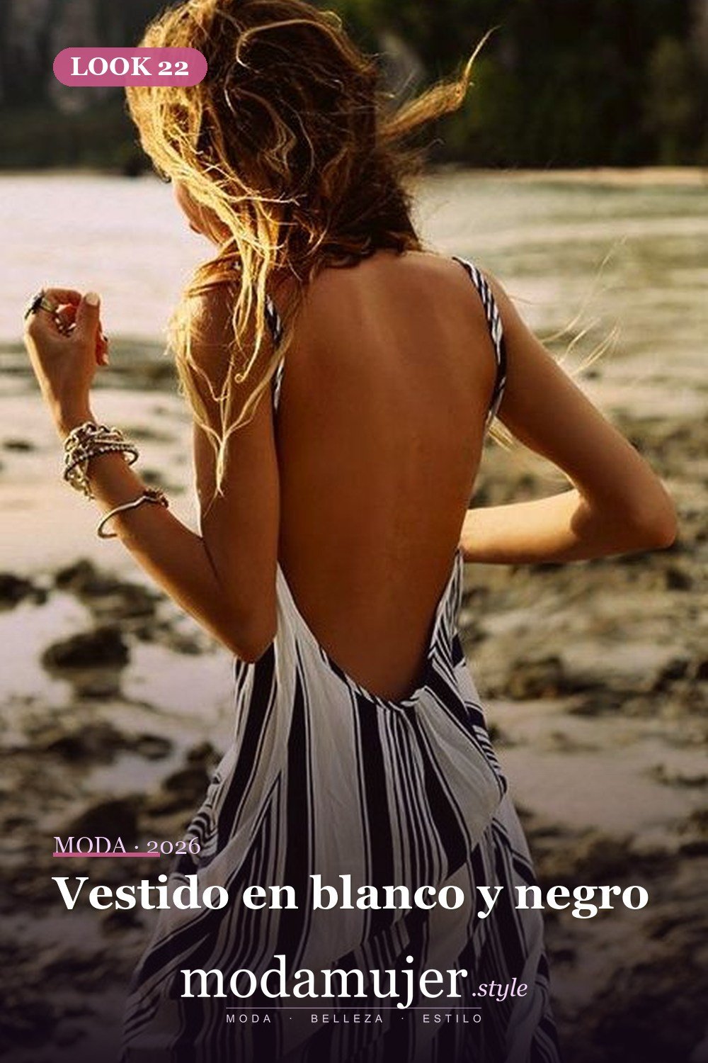 Vestido en blanco y negro — 23 vestidos sin espalda para un look bonito