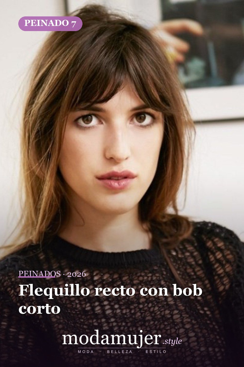 Flequillo recto con bob corto — 24 cortes de pelo de moda para mujeres con flequillo para probar