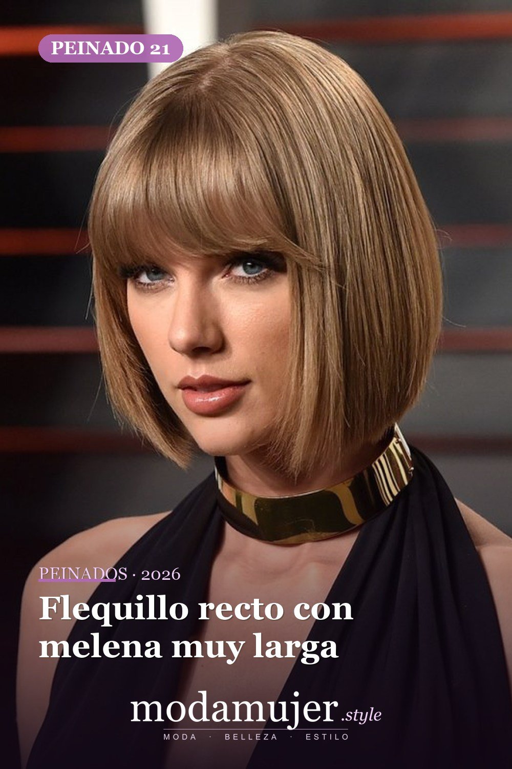 Flequillo recto con melena muy larga — 24 cortes de pelo de moda para mujeres con flequillo para probar