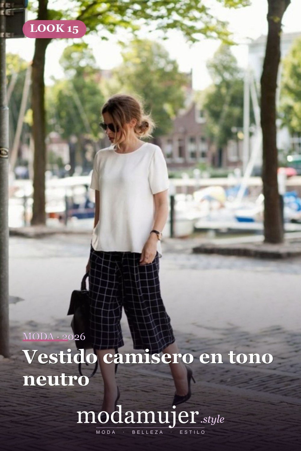 Vestido camisero en tono neutro — 24 ideas de outfits minimalistas para lucir elegante en 2026