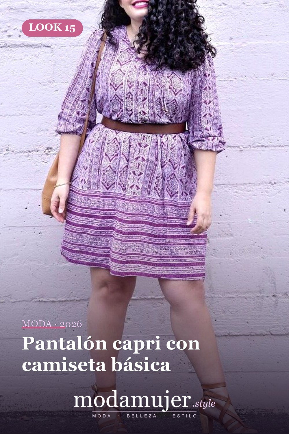 Pantalón capri con camiseta básica — 24 ideas de trajes casuales de talla grande para verano 2026