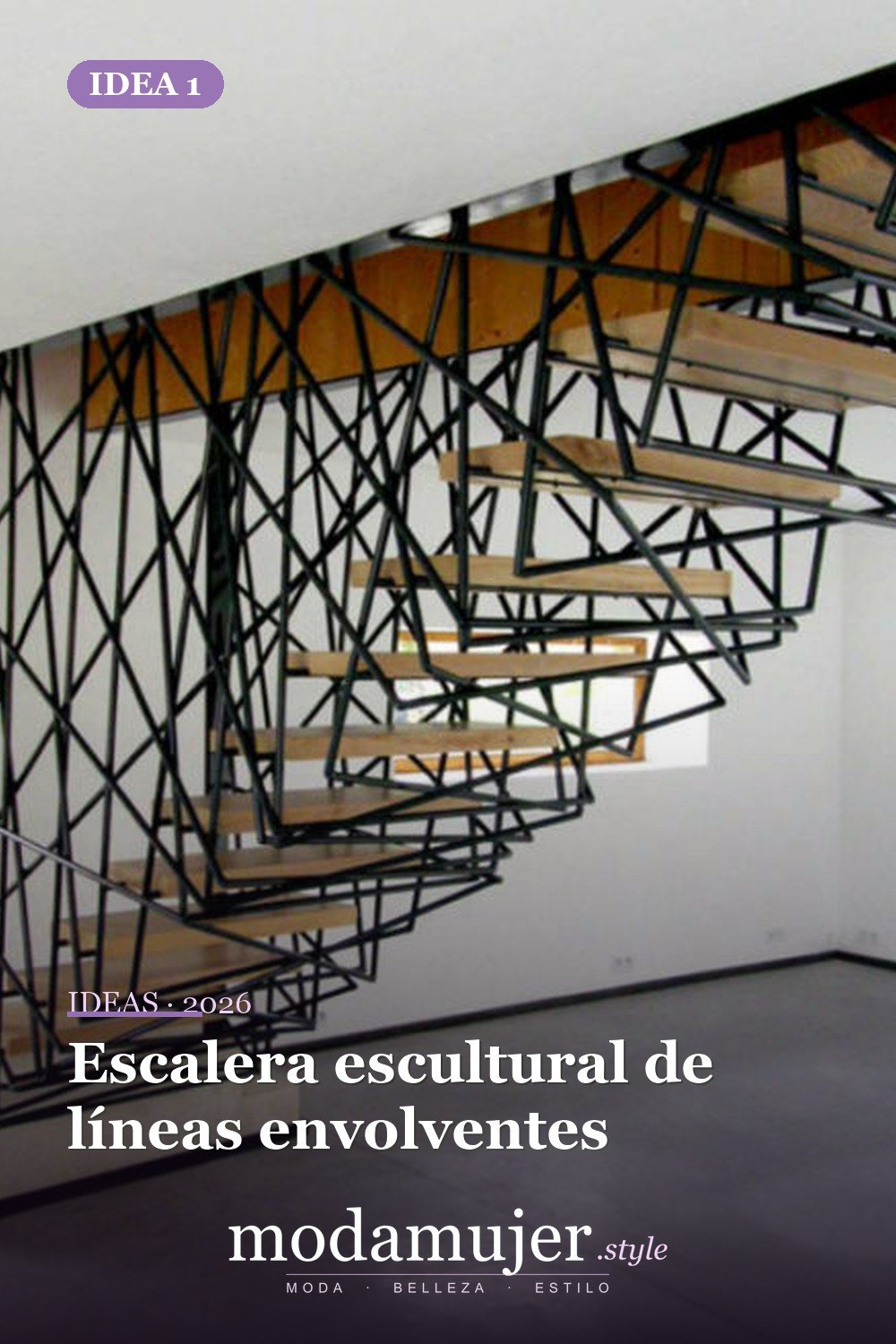 Escalera escultural de líneas envolventes — 25 diseños de escaleras que son simplemente espectaculares