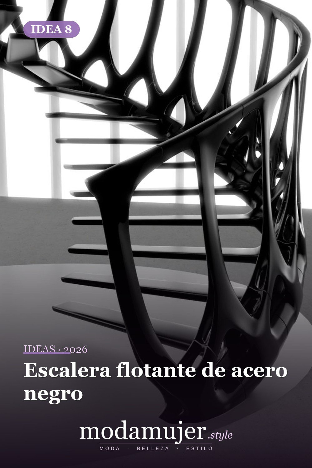 Escalera flotante de acero negro — 25 diseños de escaleras que son simplemente espectaculares