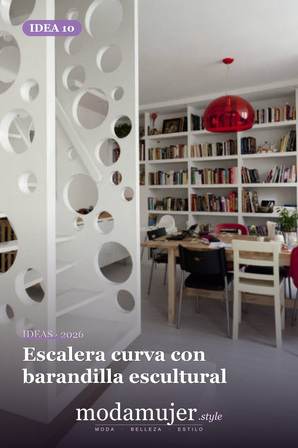Escalera curva con barandilla escultural — 25 diseños de escaleras que son simplemente espectaculares