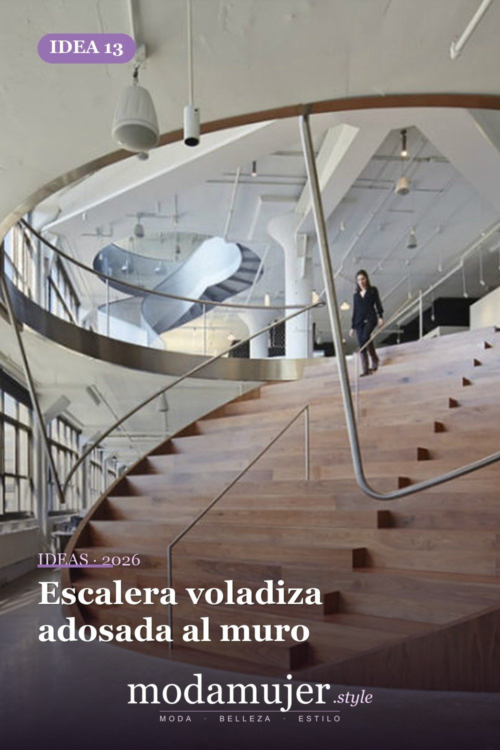 Escalera voladiza adosada al muro — 25 diseños de escaleras que son simplemente espectaculares