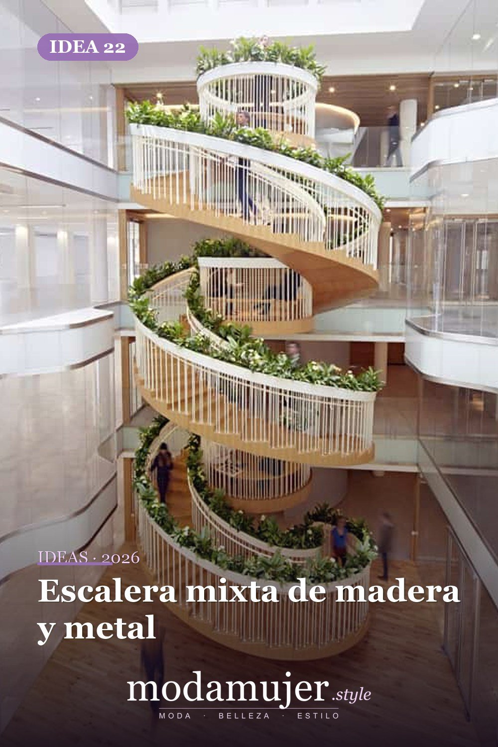 Escalera mixta de madera y metal — 25 diseños de escaleras que son simplemente espectaculares