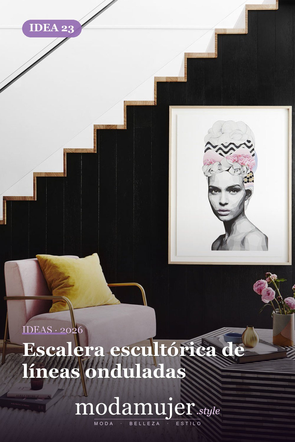 Escalera escultórica de líneas onduladas — 25 diseños de escaleras que son simplemente espectaculares