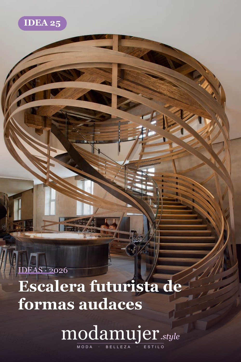 Escalera futurista de formas audaces — 25 diseños de escaleras que son simplemente espectaculares