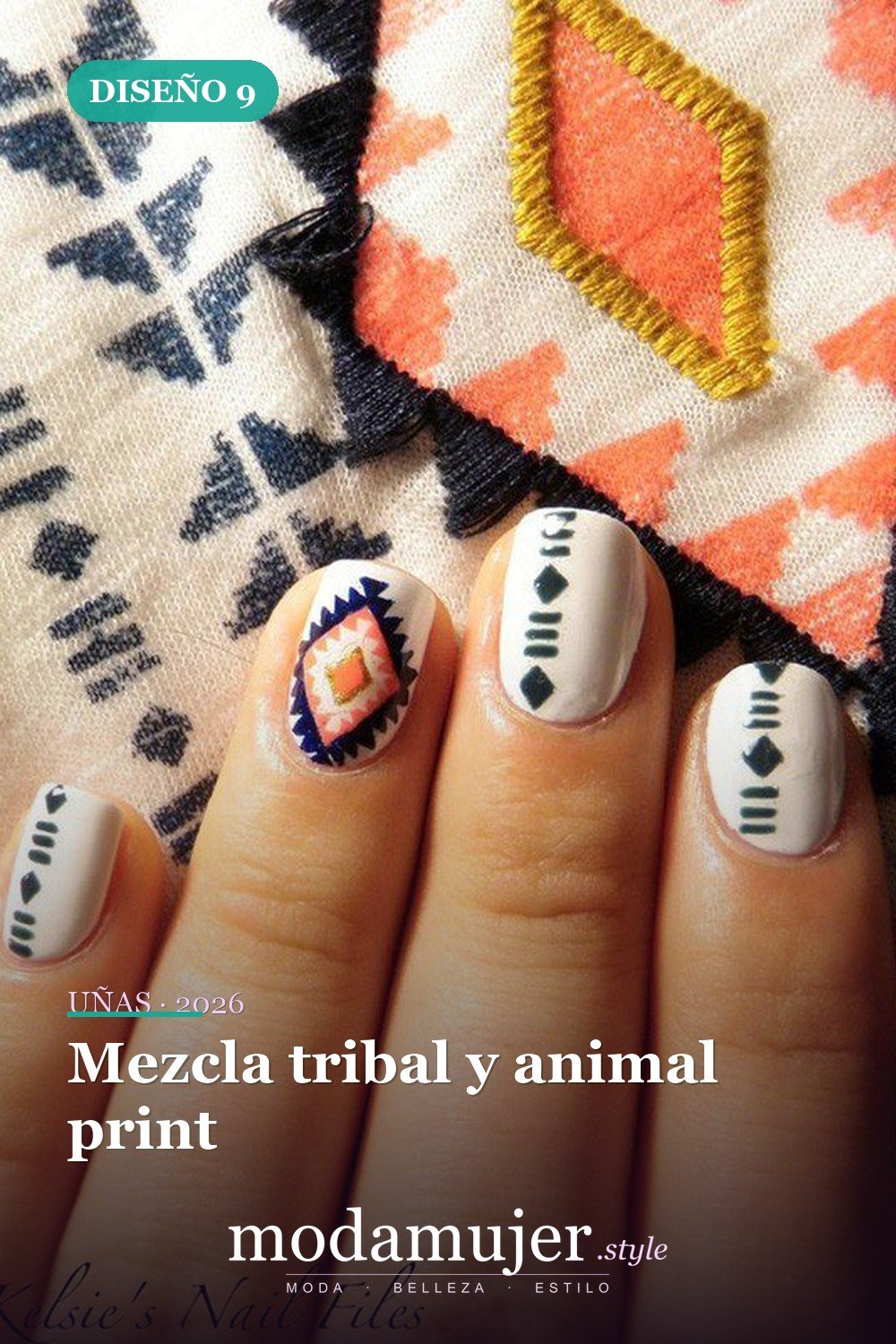 Mezcla tribal y animal print — 25 diseños de uñas tribales elegantes y geniales