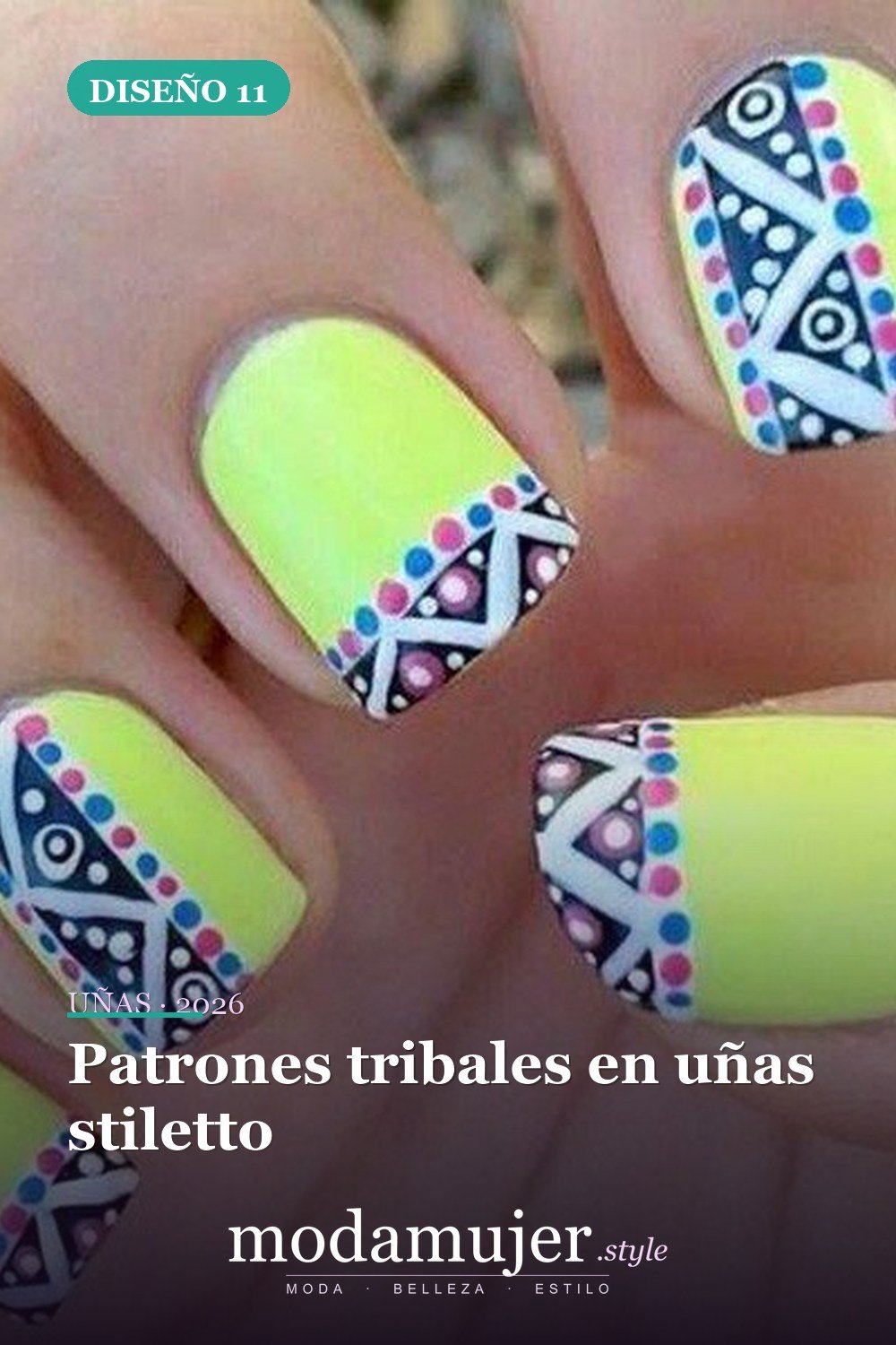 Patrones tribales en uñas stiletto — 25 diseños de uñas tribales elegantes y geniales