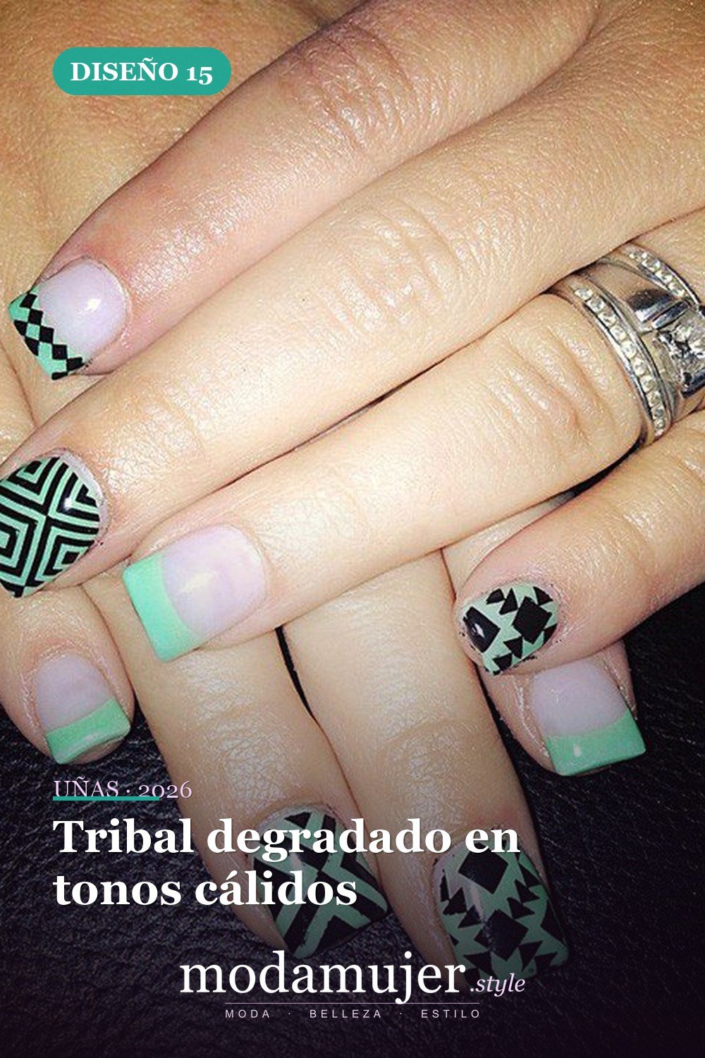 Tribal degradado en tonos cálidos — 25 diseños de uñas tribales elegantes y geniales