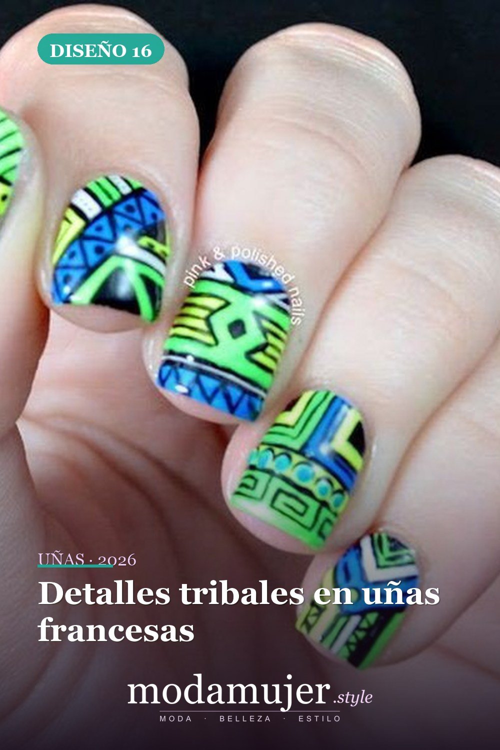 Detalles tribales en uñas francesas — 25 diseños de uñas tribales elegantes y geniales
