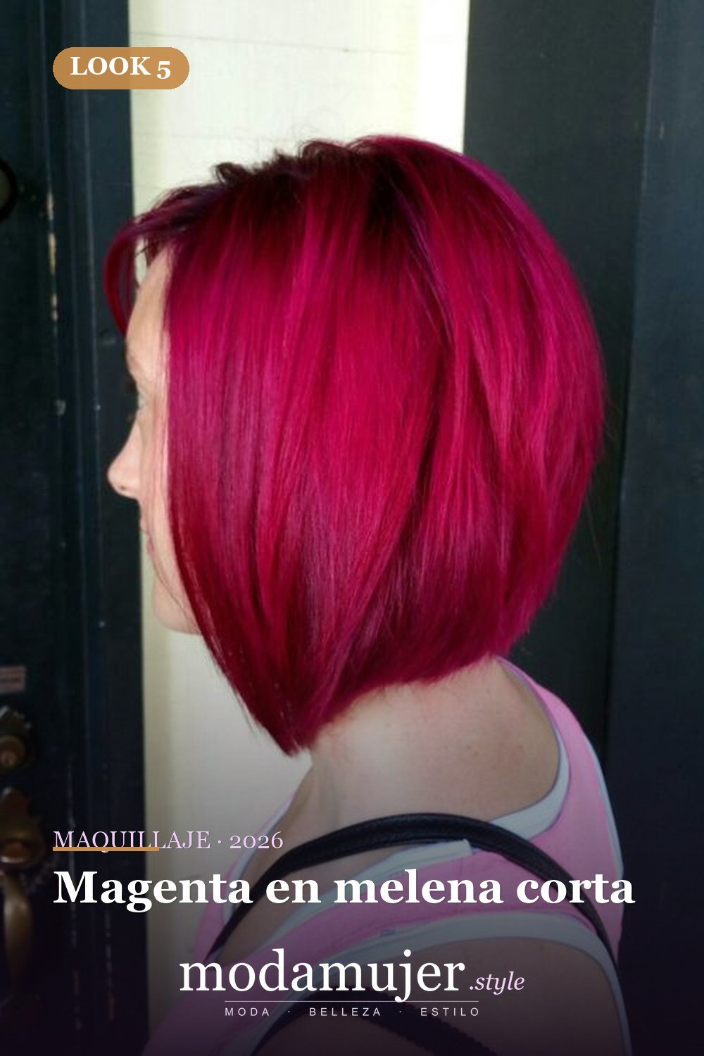 Magenta en melena corta — 25 ideas de cabello magenta para destacar