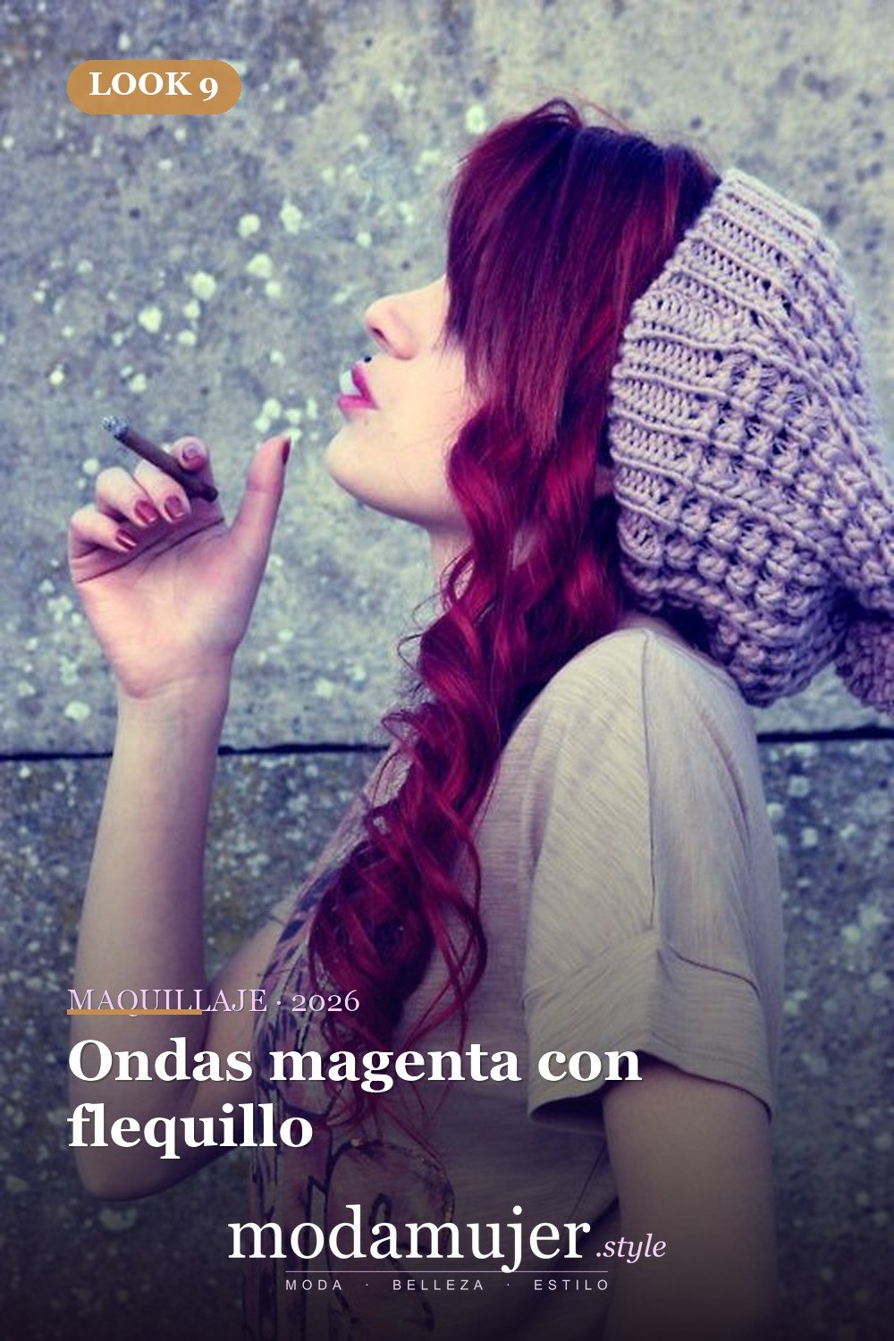 Ondas magenta con flequillo — 25 ideas de cabello magenta para destacar