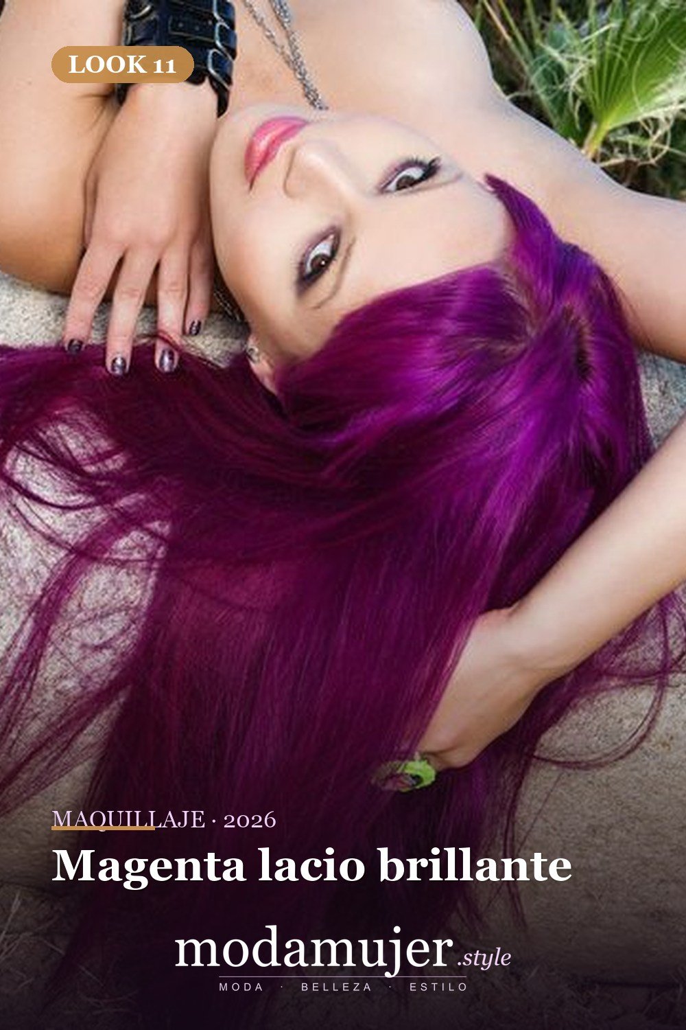 Magenta lacio brillante — 25 ideas de cabello magenta para destacar