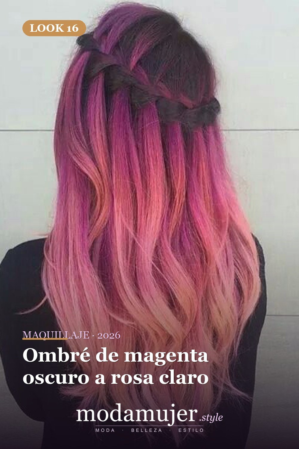 Ombré de magenta oscuro a rosa claro — 25 ideas de cabello magenta para destacar