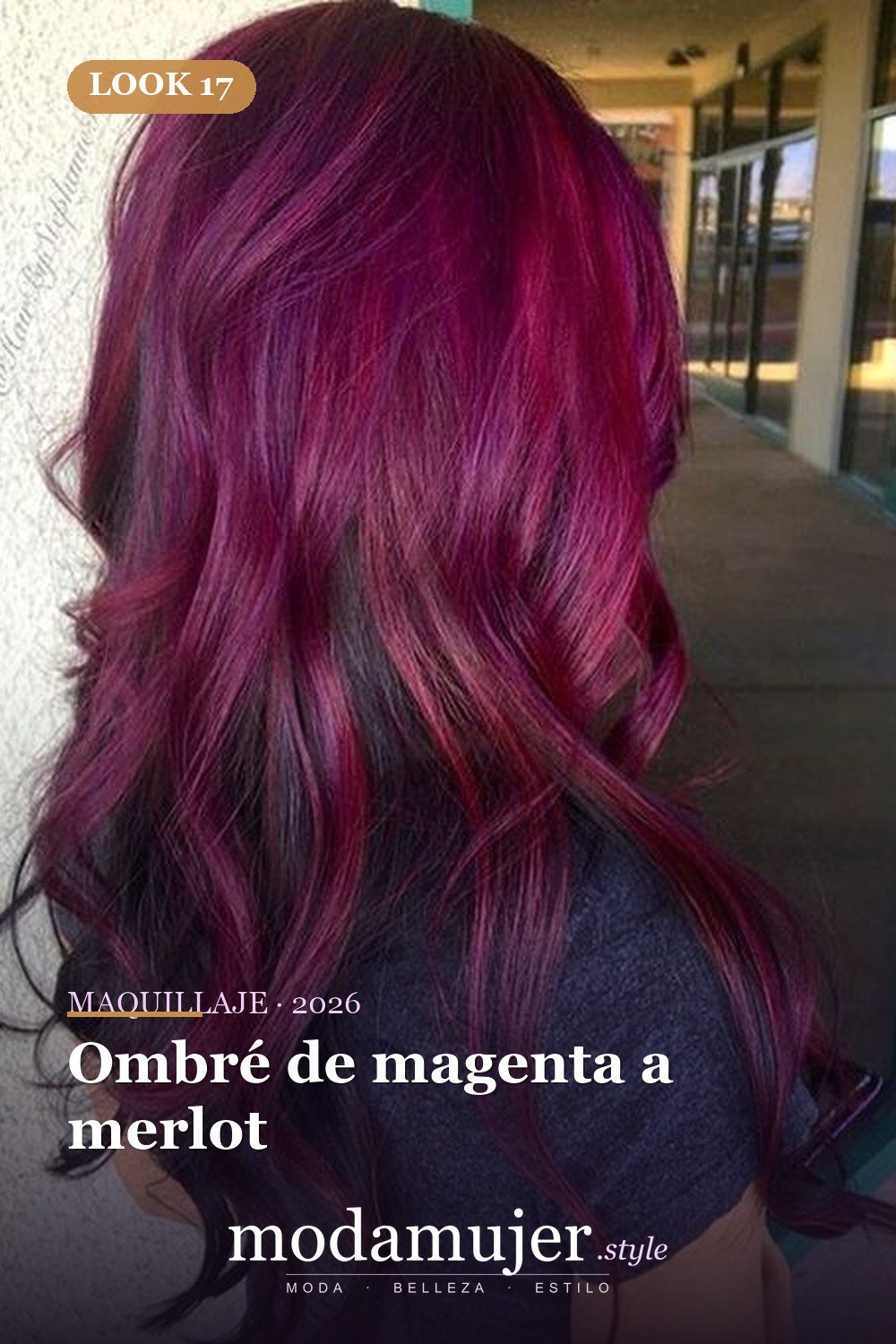 Ombré de magenta a merlot — 25 ideas de cabello magenta para destacar