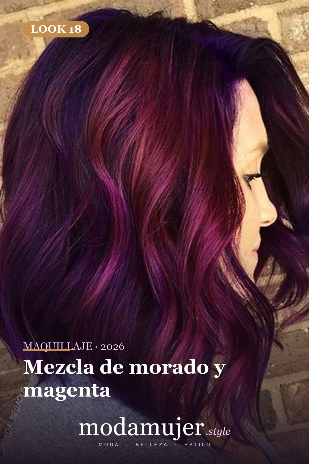 Mezcla de morado y magenta — 25 ideas de cabello magenta para destacar