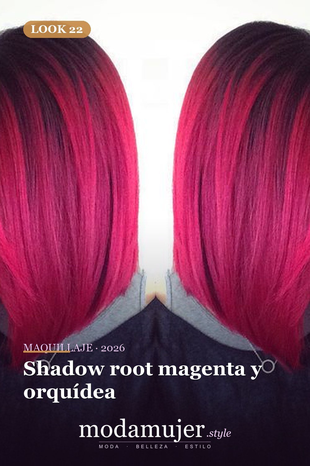 Shadow root magenta y orquídea — 25 ideas de cabello magenta para destacar