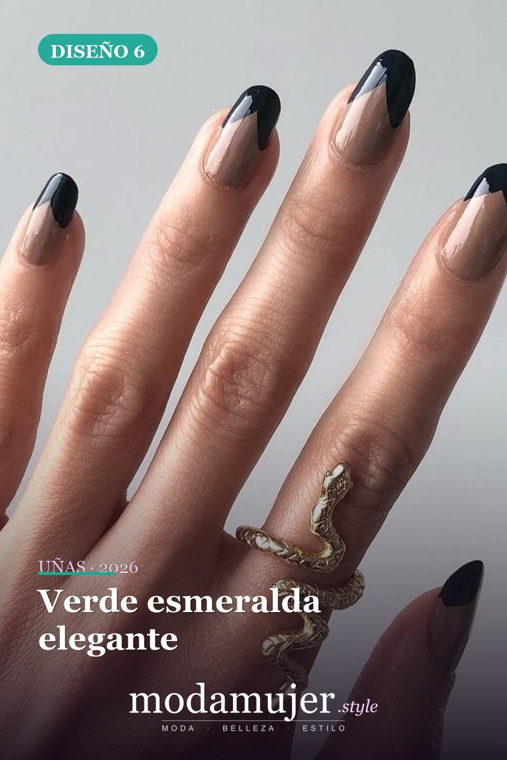 Verde esmeralda elegante — 25 impresionantes uñas de invierno para iluminarte