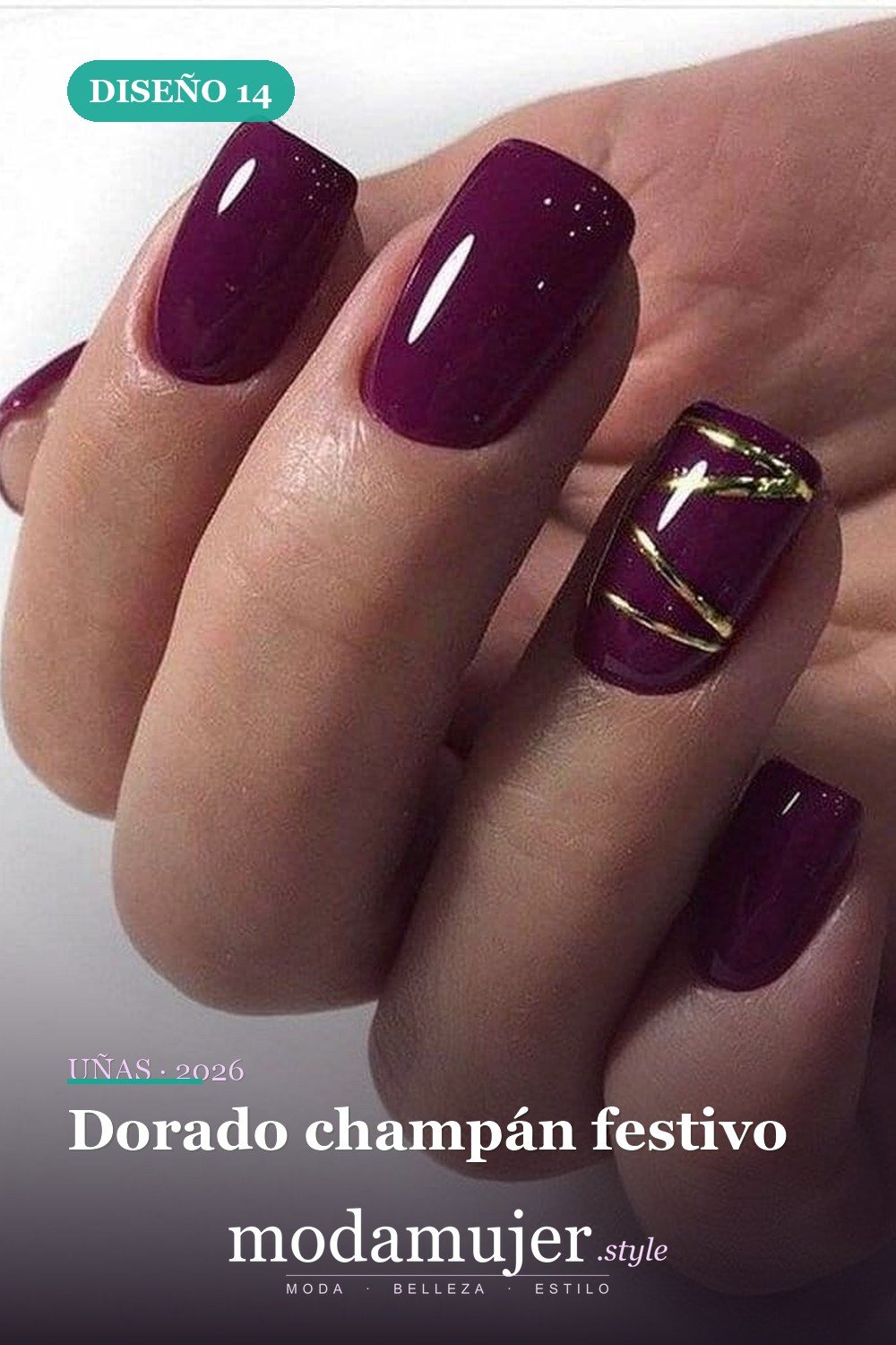 Dorado champán festivo — 25 impresionantes uñas de invierno para iluminarte