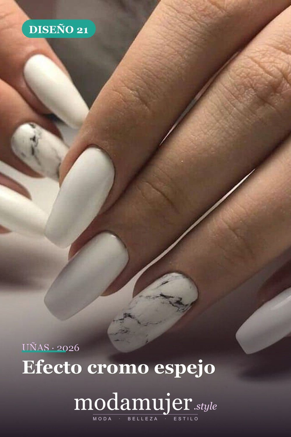 Efecto cromo espejo — 25 impresionantes uñas de invierno para iluminarte
