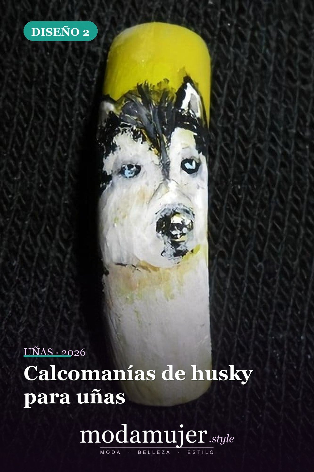 Calcomanías de husky para uñas — 25 Increíbles Diseños de Uñas Husky para el Invierno